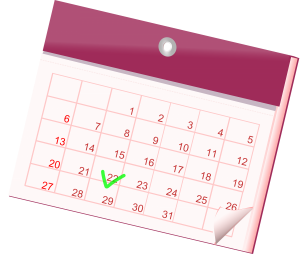 image of a red and white calendar